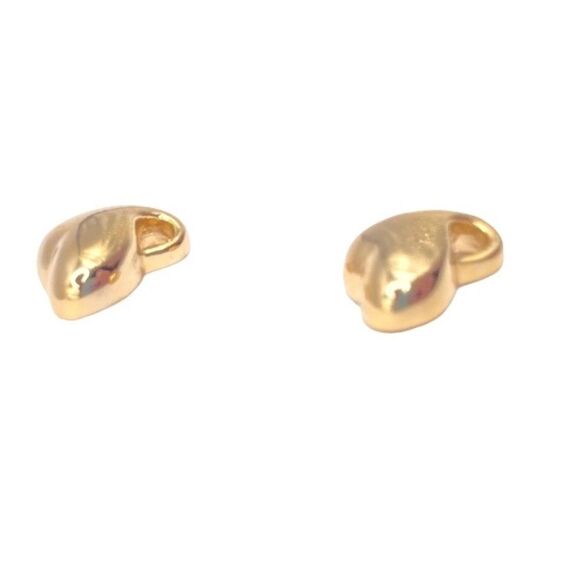 Gold flowing heart stud earrings - Picture 2 of 4